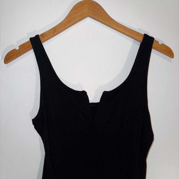 Women's Black V Notch Front Bodysuit - Picture 3 of 4